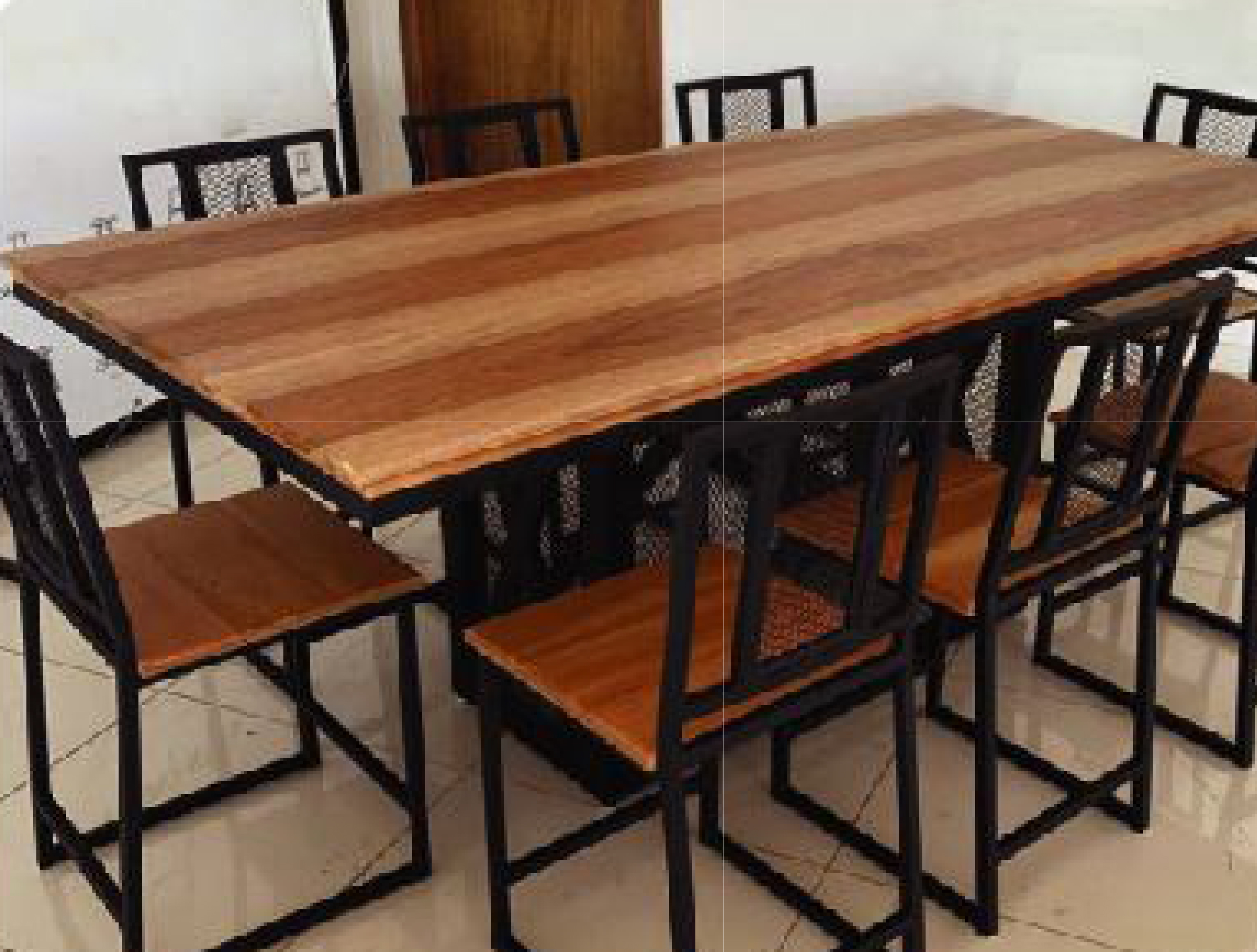 MS Frame Sunmica Top Dining Table